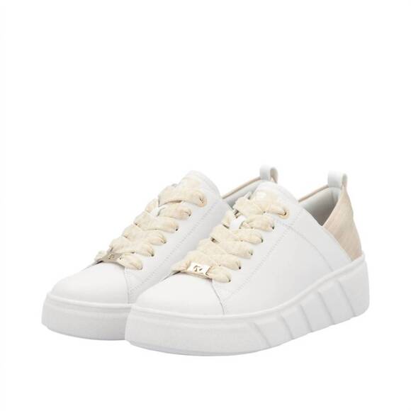 NEW RIEKER women's r-evolution carla sneaker in white/gold